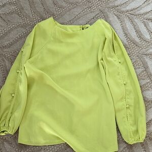 Light Lime Green Long-Sleeve Women's Blouse